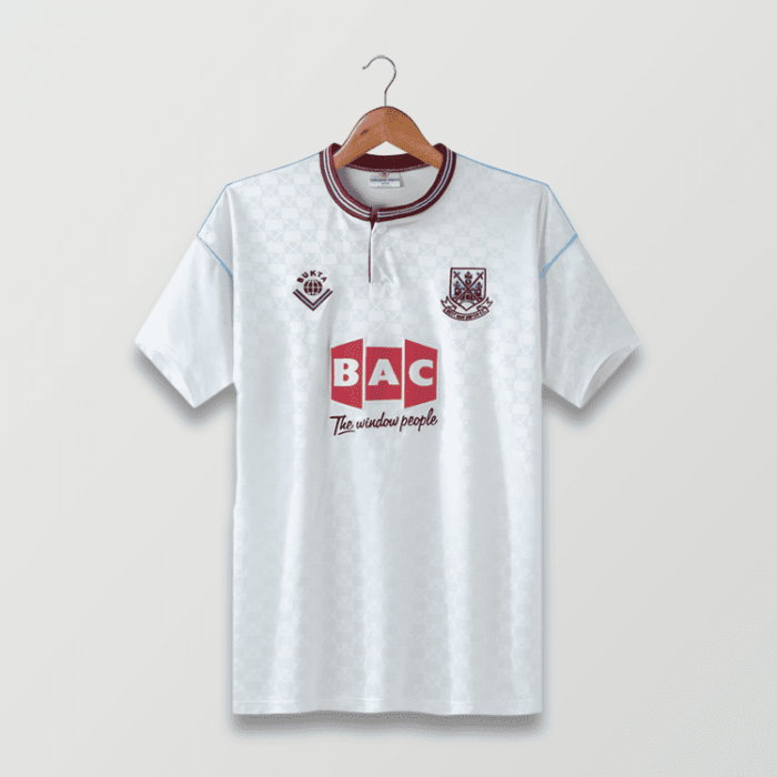 Westham 89-90 Away White Football Kit