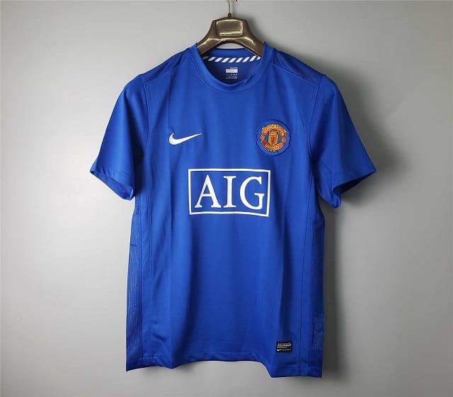 Manchester United 08-09 Away Blue Football Kit