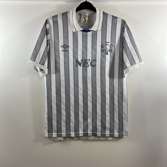 Everton 88-90 Away White/Grey Football Kit