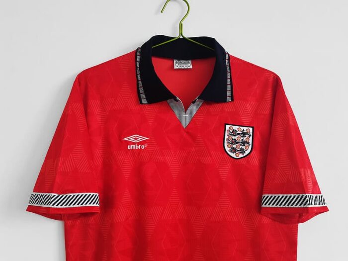 England 1990 World Cup Away Red Football Kit